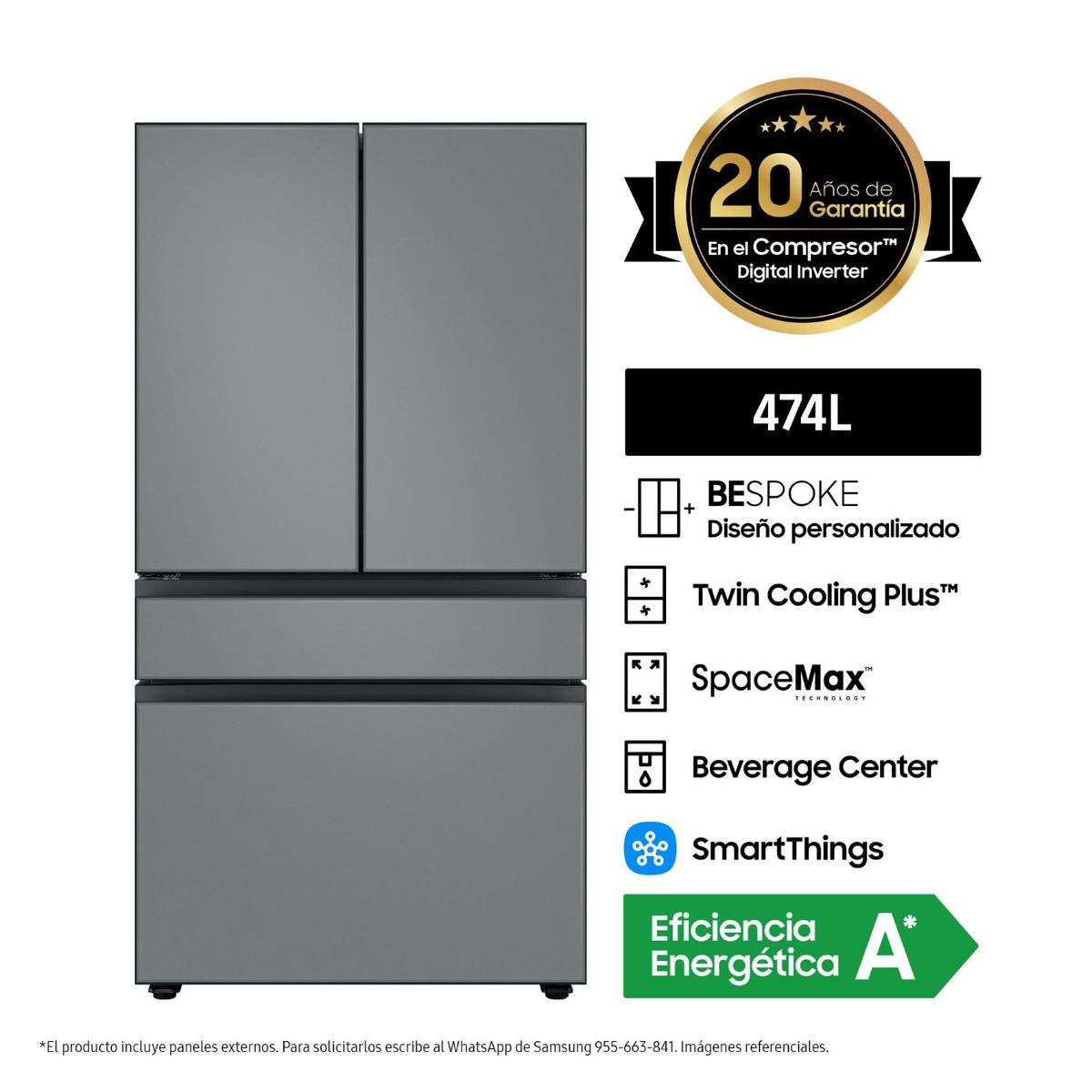 SAMSUNG - Refrigeradora Samsung French Door BeSpoke 474Lt
