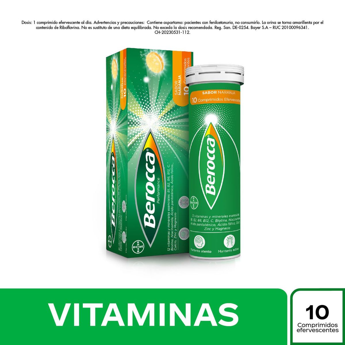 BEROCCA - Berocca Performance Comprimido Efervescente 10 Tabletas