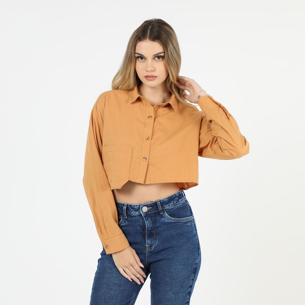 DENIMLAB - Blusa Crop Mujer Denimlab
