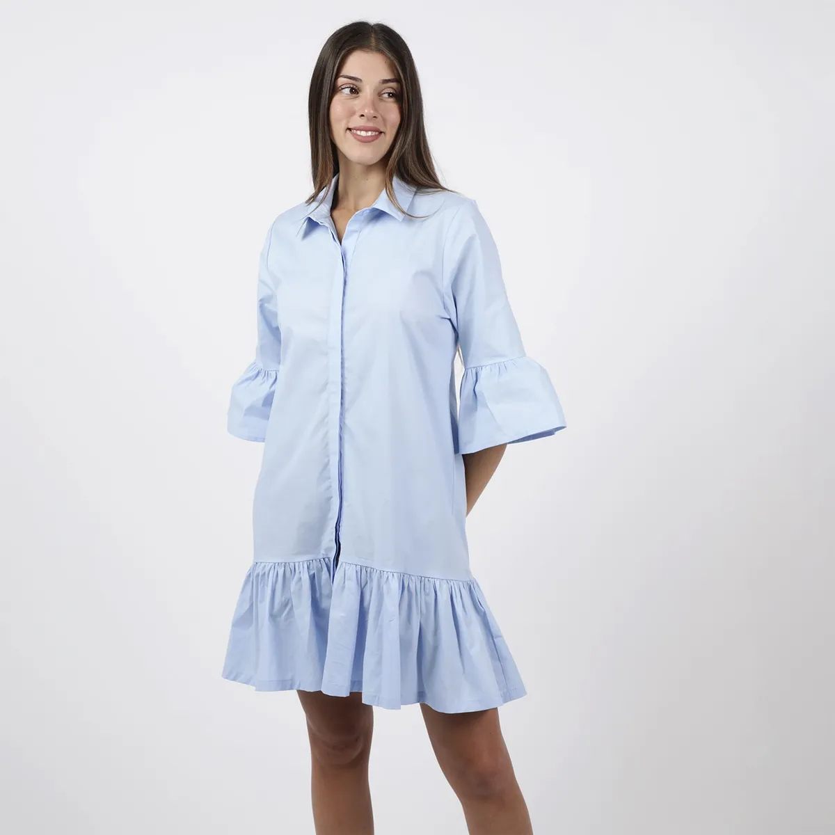 BASEMENT - Vestido Largo Casual Algodón Mujer Basement