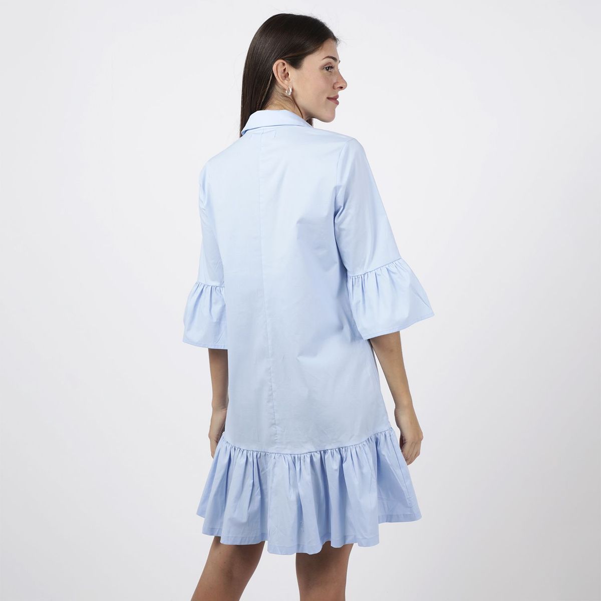 BASEMENT - Vestido Largo Casual Algodón Mujer Basement