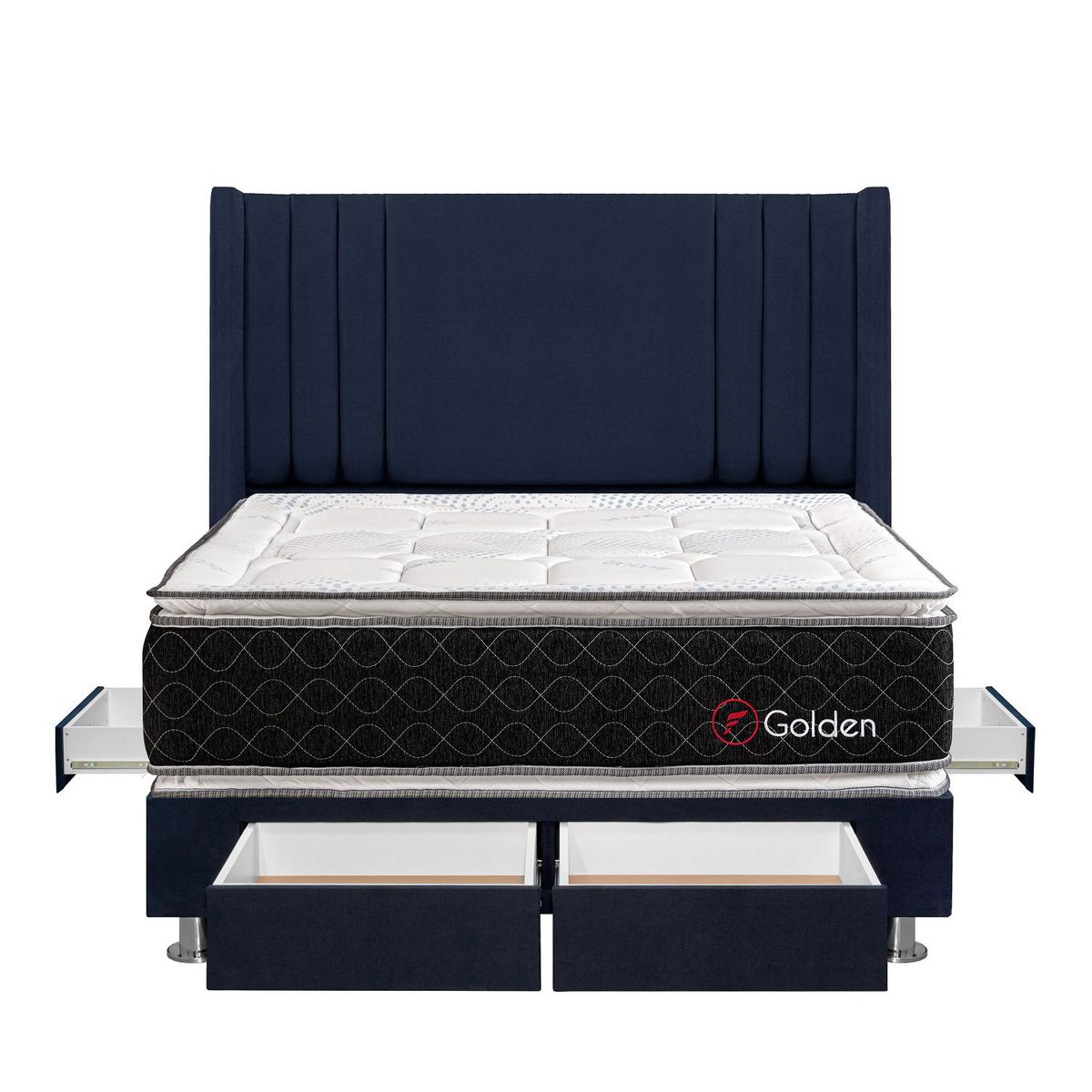 FORLI - Dormitorio Con Cajones Golden Azul King