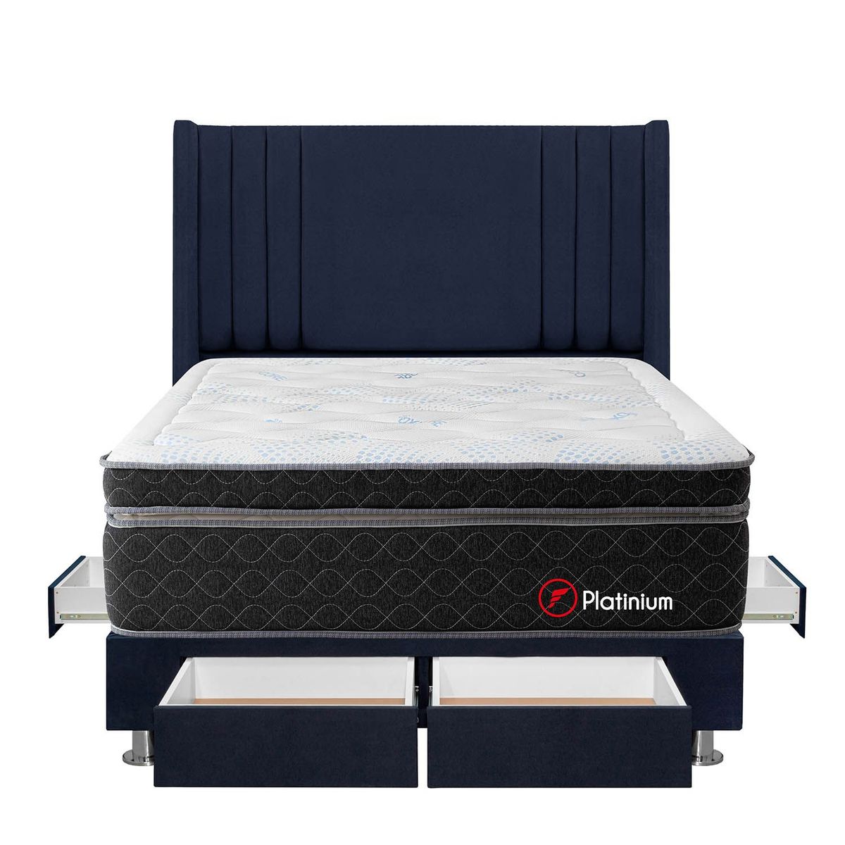 FORLI - Dormitorio Con Cajones Platinium De Luxe Azul 2 Plz