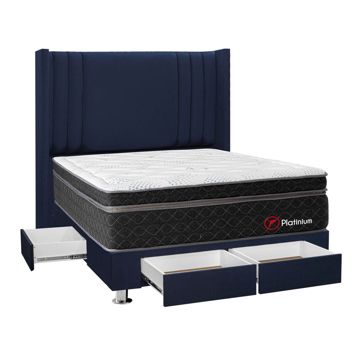 FORLI - Dormitorio Con Cajones Platinium De Luxe Azul 2 Plz