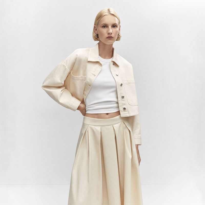 MANGO - Sobrecamisa Algodón Mujer Mango