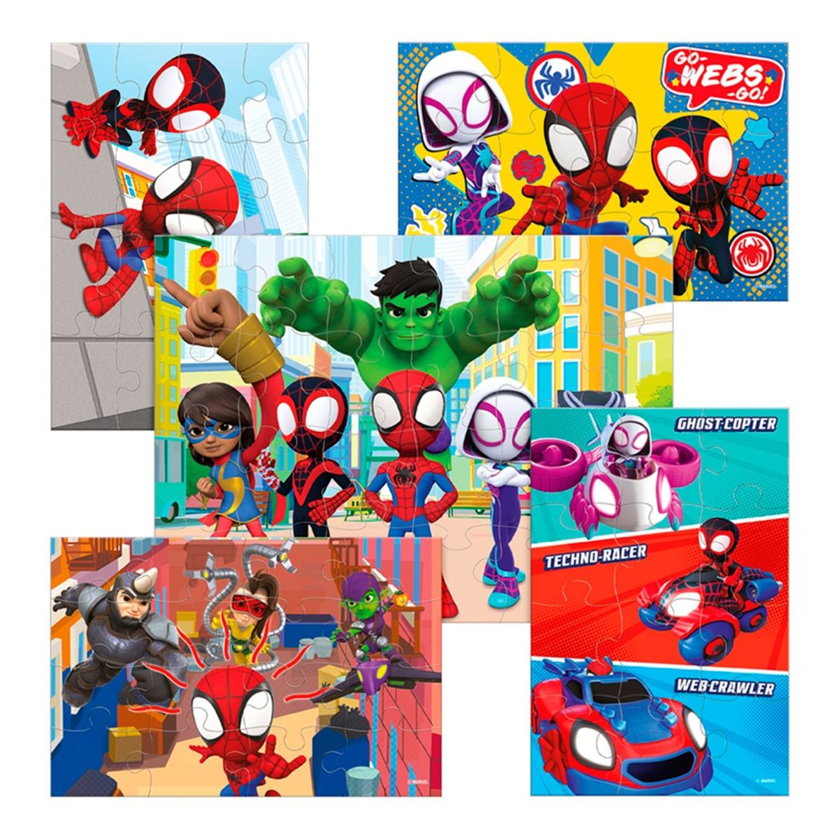 DISNEY - Rompecabezas 5 En 1 Spidey Disney