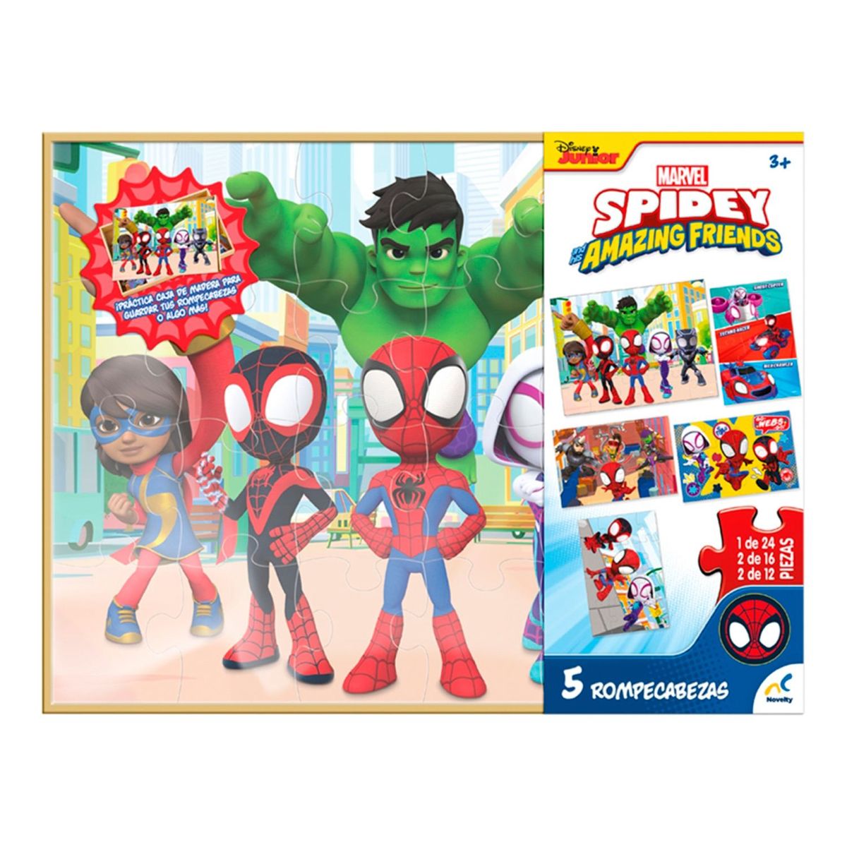 DISNEY - Rompecabezas 5 En 1 Spidey Disney