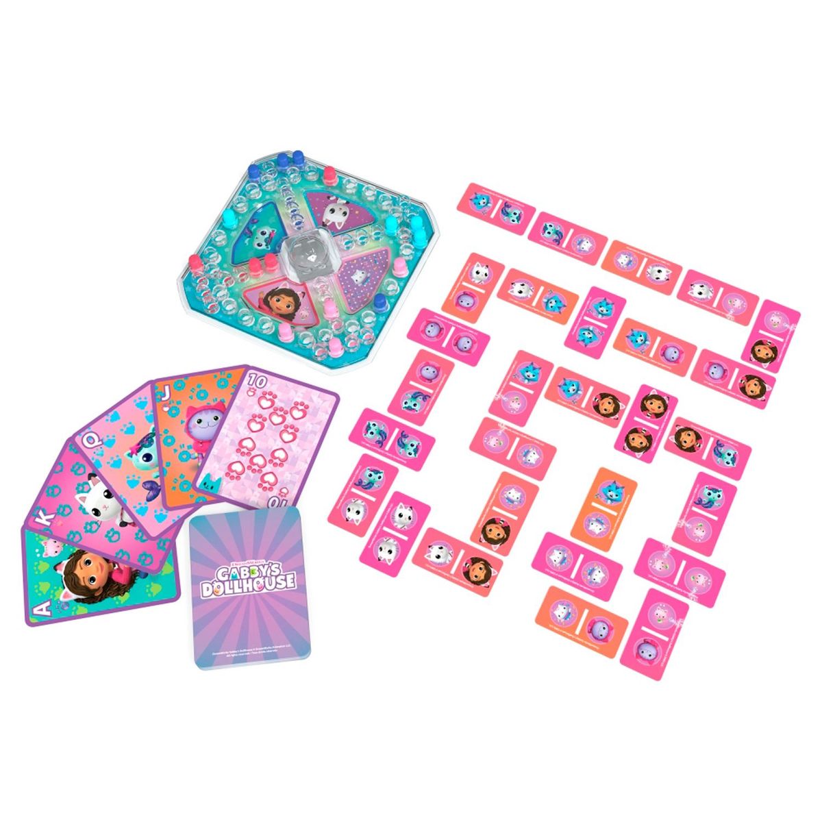 LA CASA DE GABBY - PACK X3 JUEGOS DE MESA: DOMINO, POP UP, CARTAS GRANDES GABBYS DOLLHOUSE GABBYS DOLLHOUSE