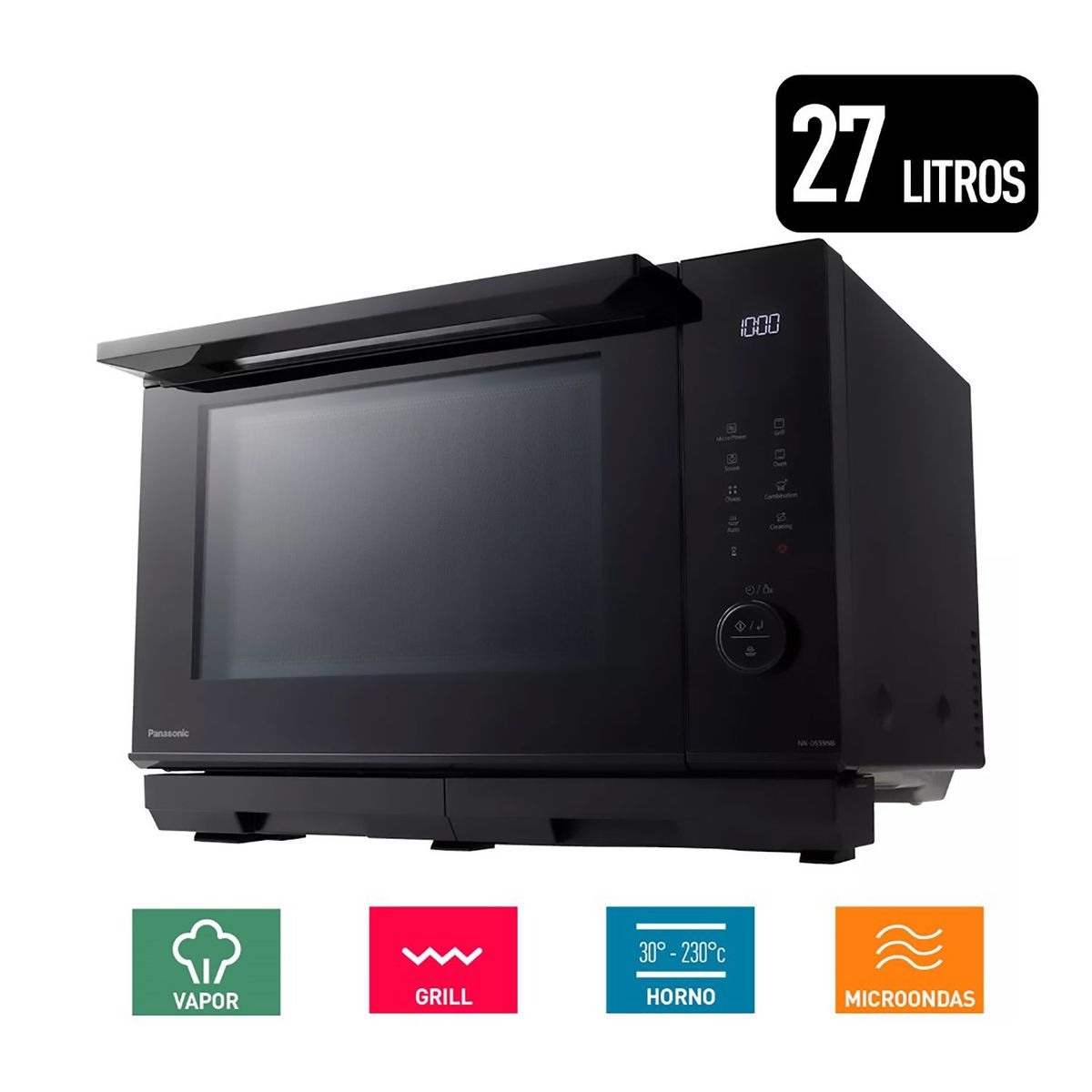 PANASONIC - Horno multifunción Panasonic 4 en 1 DS59 27lt Negro