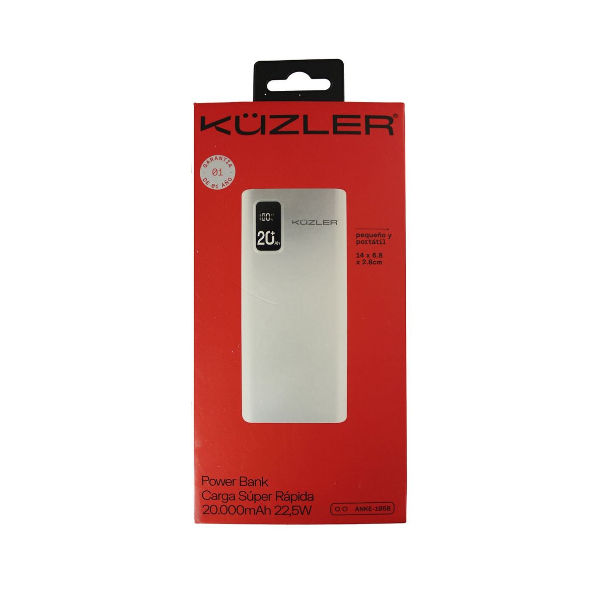 KUZLER - Batería Externa 20,000mAh powerbank slim 22W