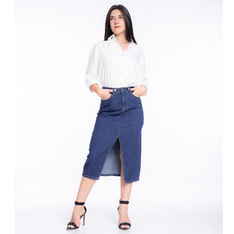 JAROLA - Falda Larga Jean Mujer Jarola