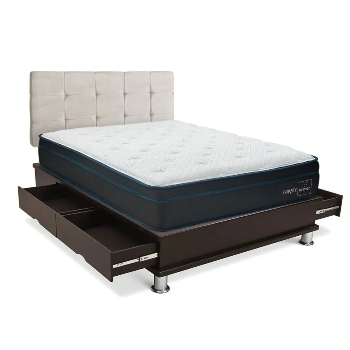 DRIMER - Dormitorio Con Cajones Gravity Cuadros 2 Plz + 2 Almohadas