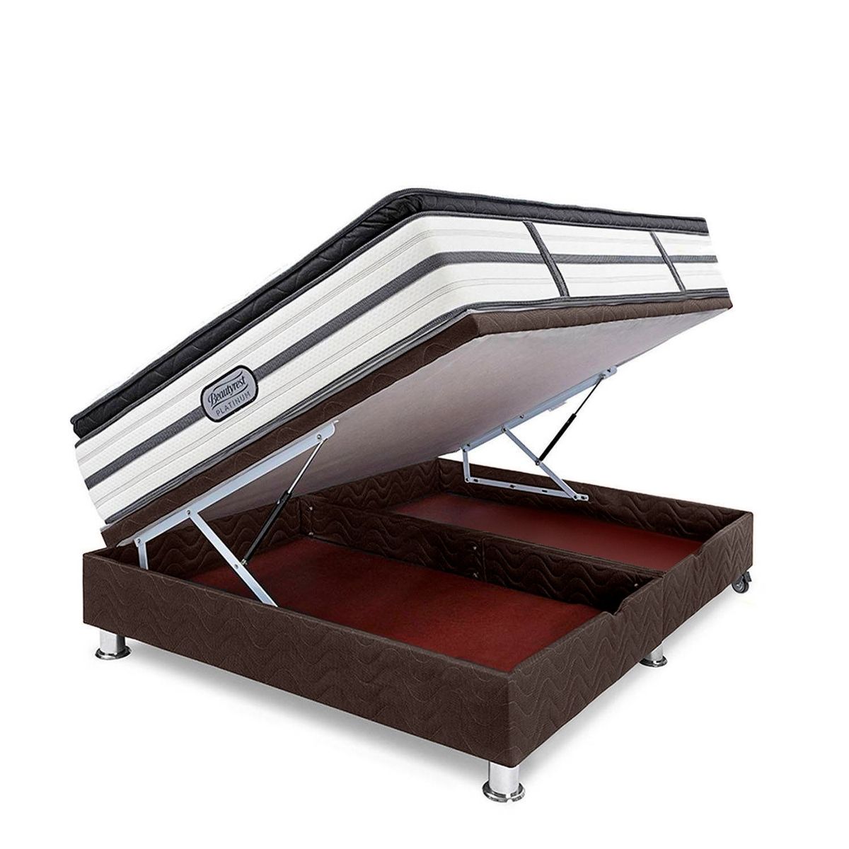 BEAUTYREST SIMMONS - Cama Boxet Practibox Platinum 2 Plz Marrón + 2 Almohadas