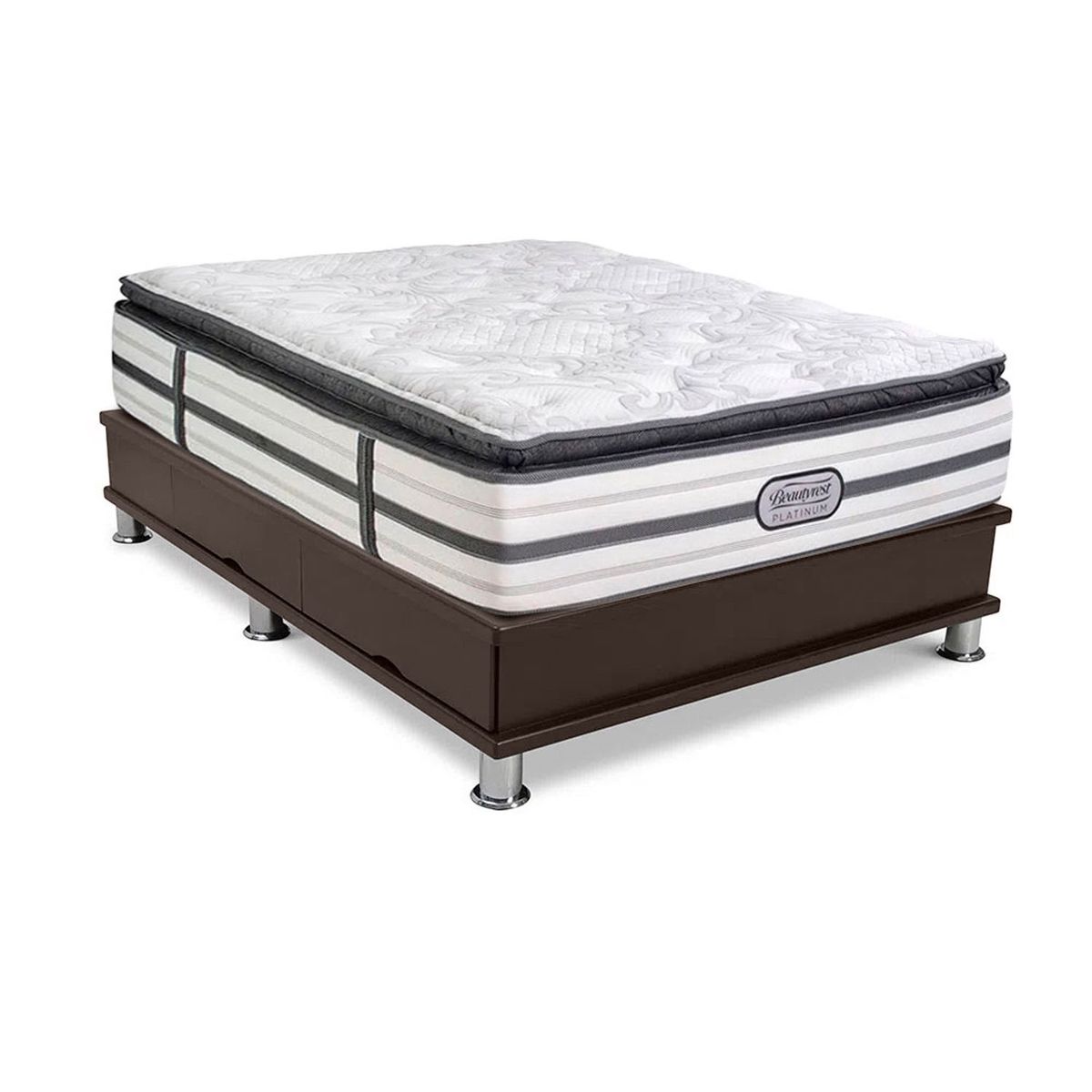 BEAUTYREST SIMMONS - Cama con Cajones Platinum King + 2 Almohadas