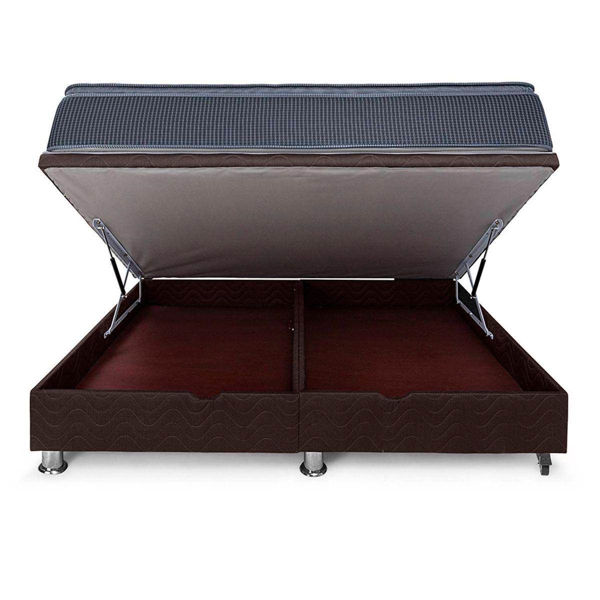 BEAUTYREST SIMMONS - Cama Boxet Practibox Silver Queen Europeo Marrón + 2 almohadas