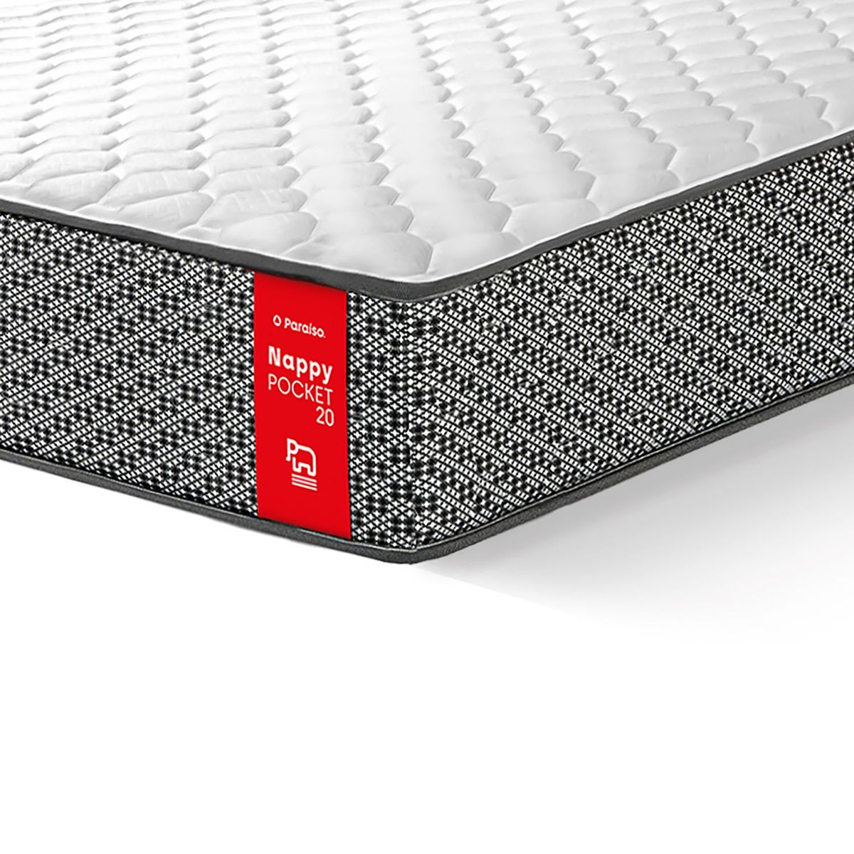 PARAISO - Colchón Nappy Pocket 20 Firme 1.5 Plz + 1 Almohada + Protector