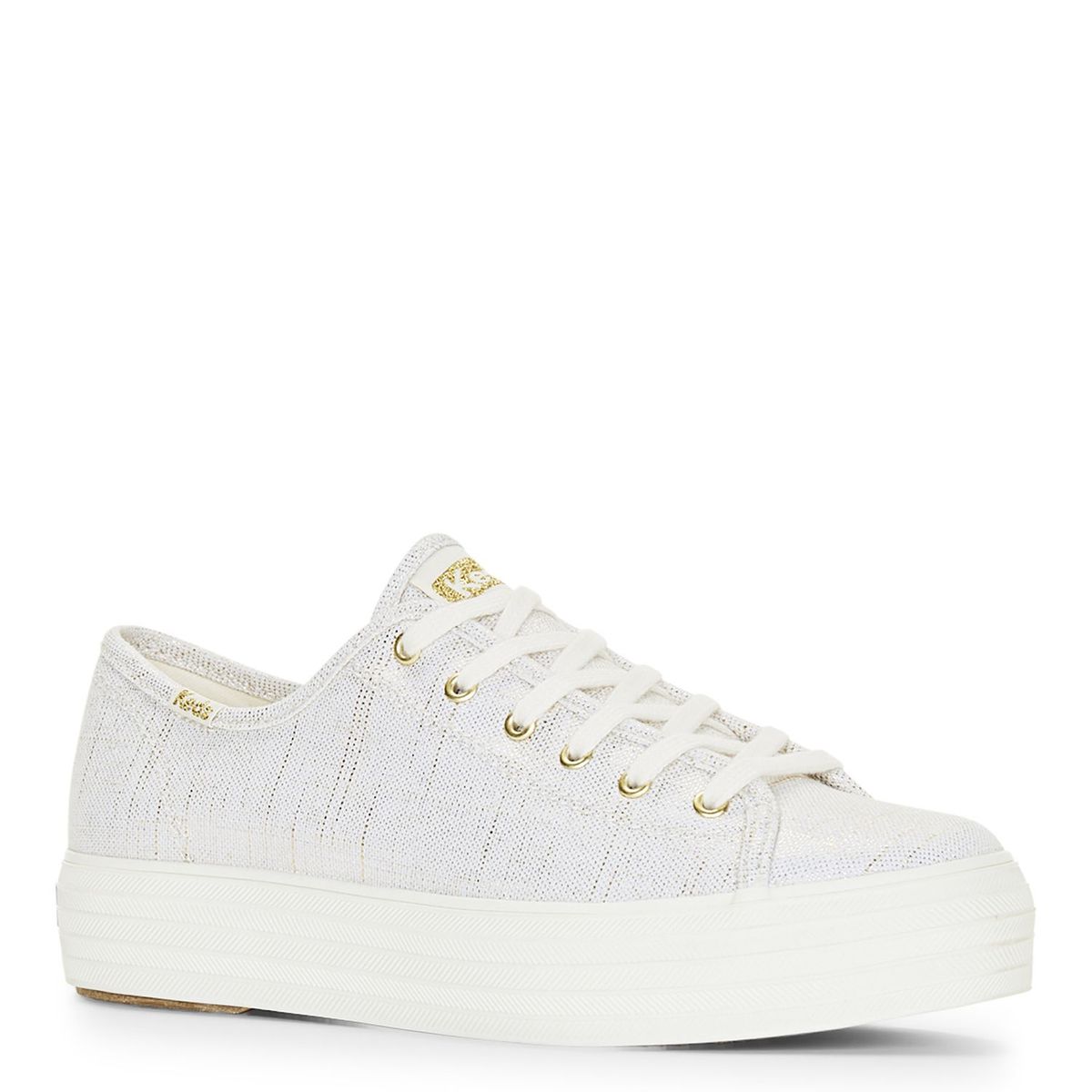 KEDS - Zapatillas Urbanas Mujer Zapatilla Keds Triple Kick Metallic Beige Keds Blanco