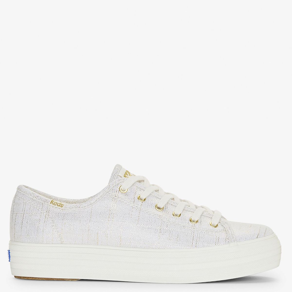 KEDS - Zapatillas Urbanas Mujer Zapatilla Keds Triple Kick Metallic Beige Keds Blanco