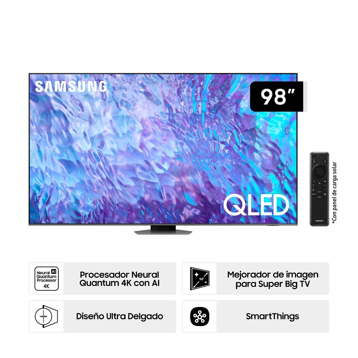 SAMSUNG - Televisor Samsung Smart Tv 98" Qled 4k Qn98q80cagxpe (nuevo)