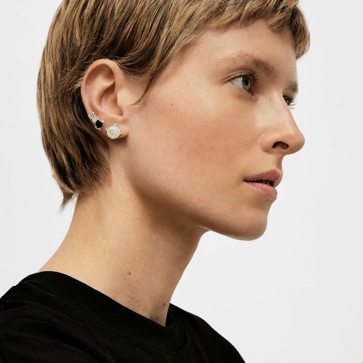 TOUS - Pendientes Plata 1Ley Nacar 10 mm