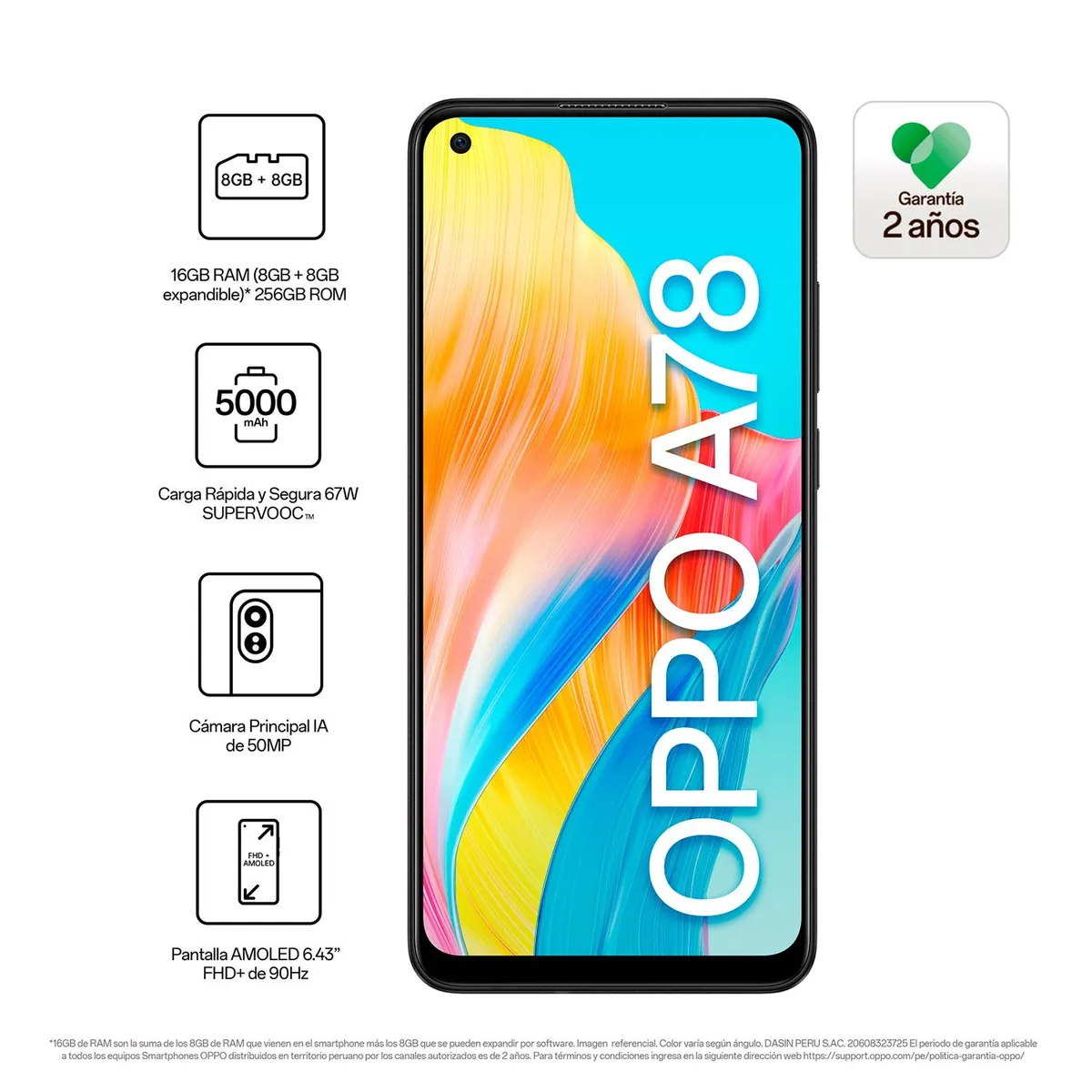 OPPO - A78 8+256gb Negro