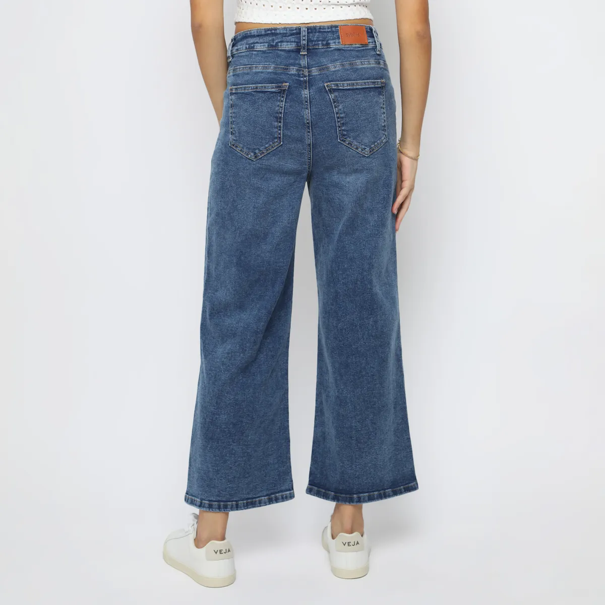 SYBILLA - Jean Wide Leg Tiro Medio Mujer Sybilla