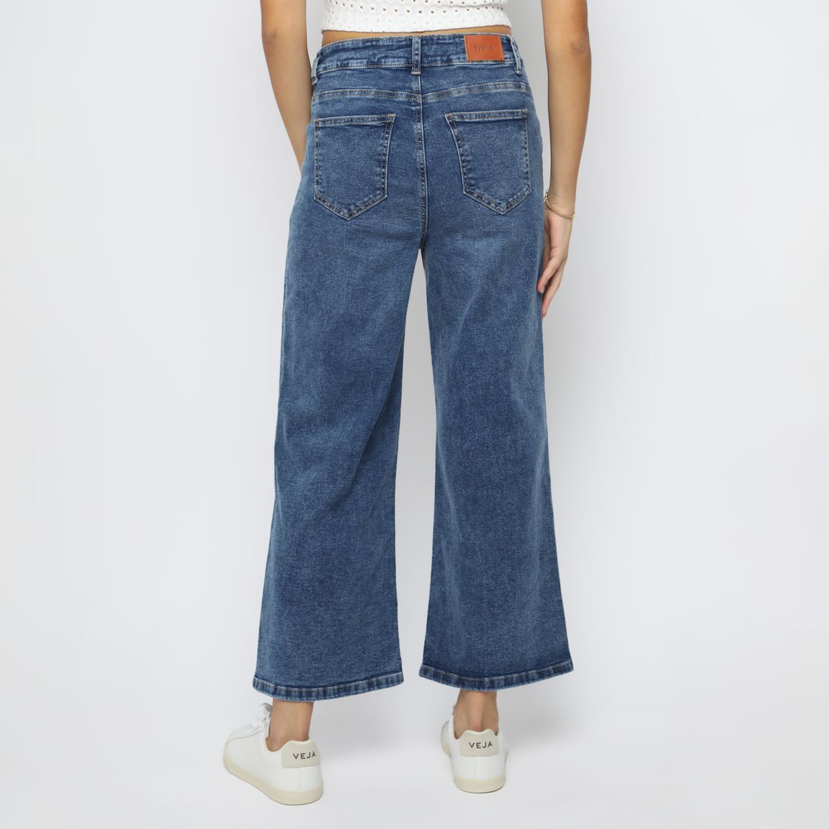 SYBILLA - Jean Wide Leg Tiro Medio Mujer Sybilla