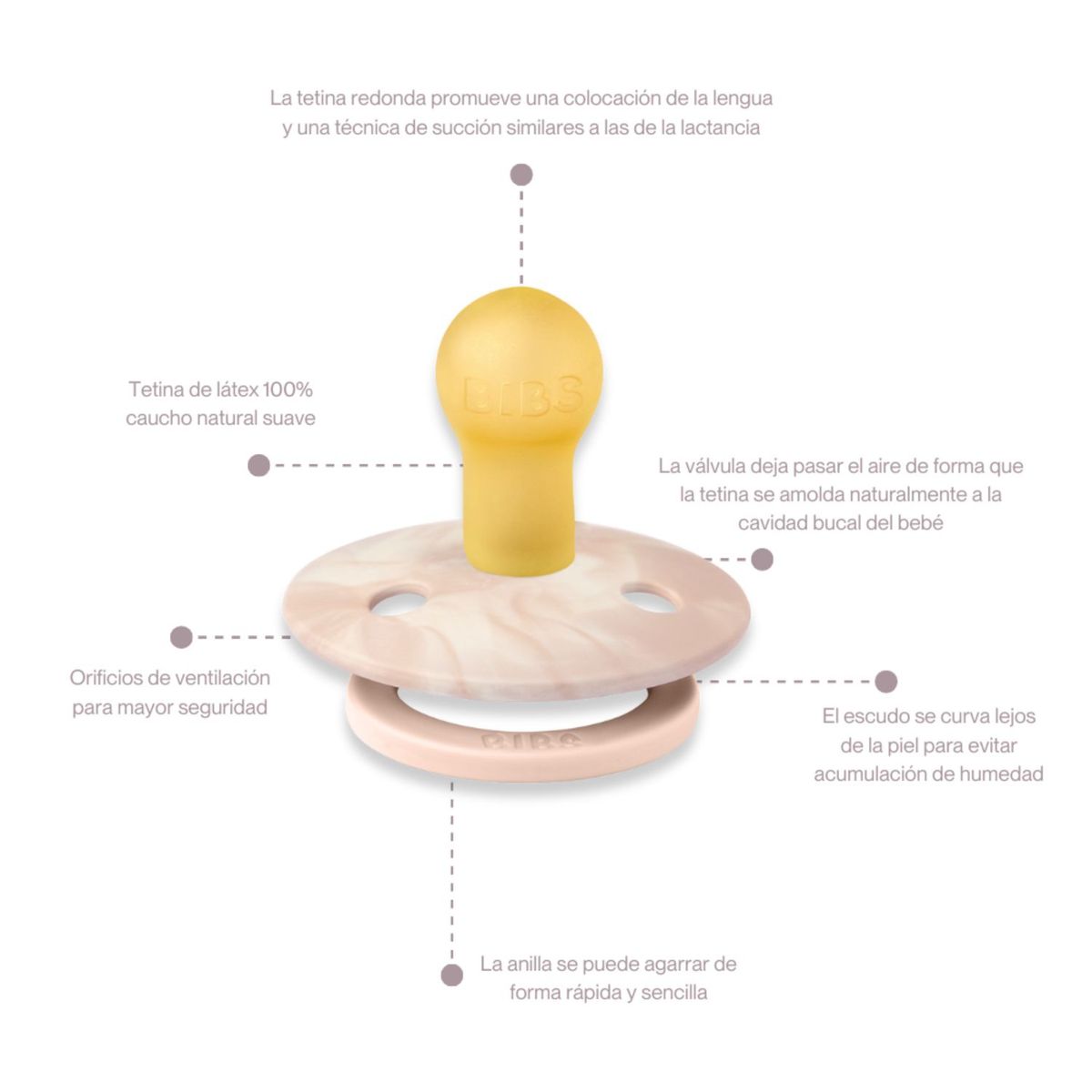 BIBS - Chupon para Bebe x2und TieDye Blush/Ivory