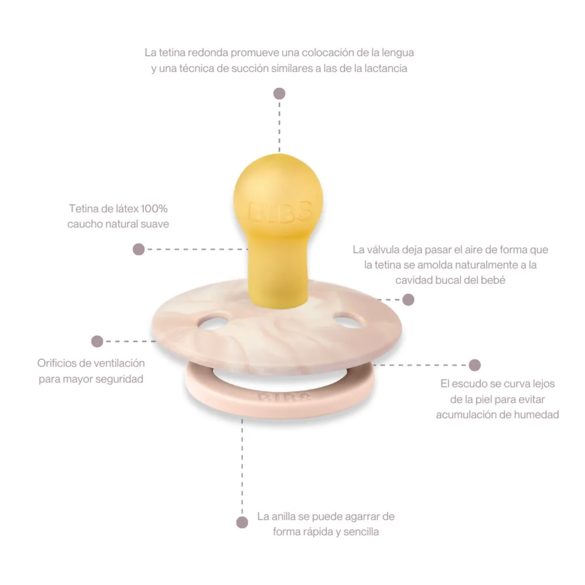 BIBS - Chupon para Bebe x2und TieDye Blush/Ivory