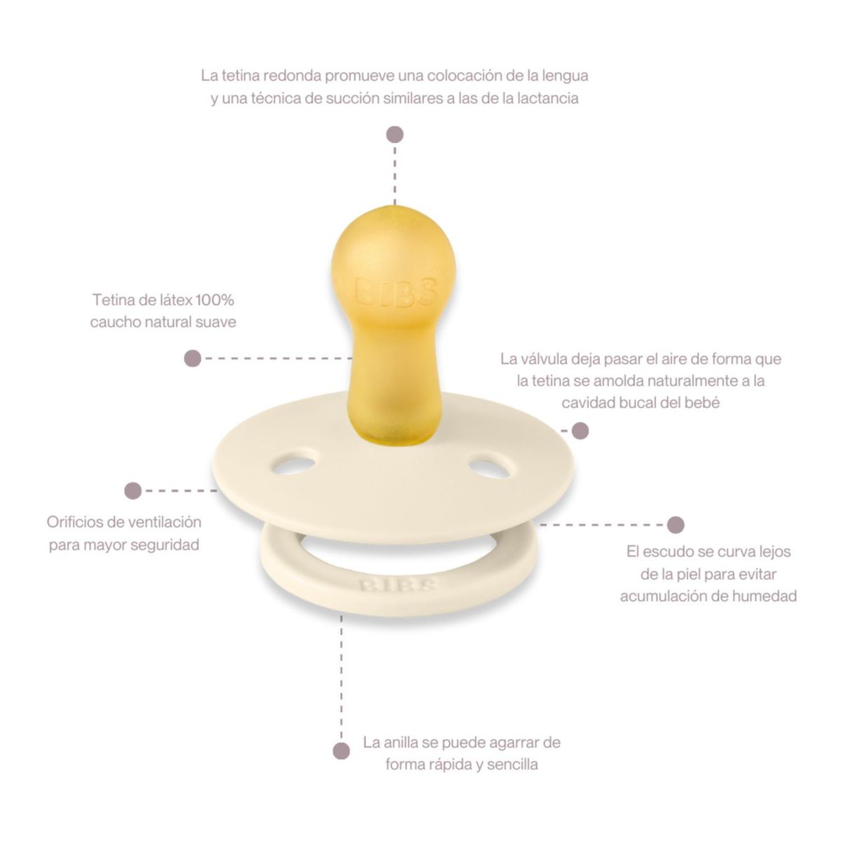 BIBS - Chupón para Bebé x2 und Ivory/Blush