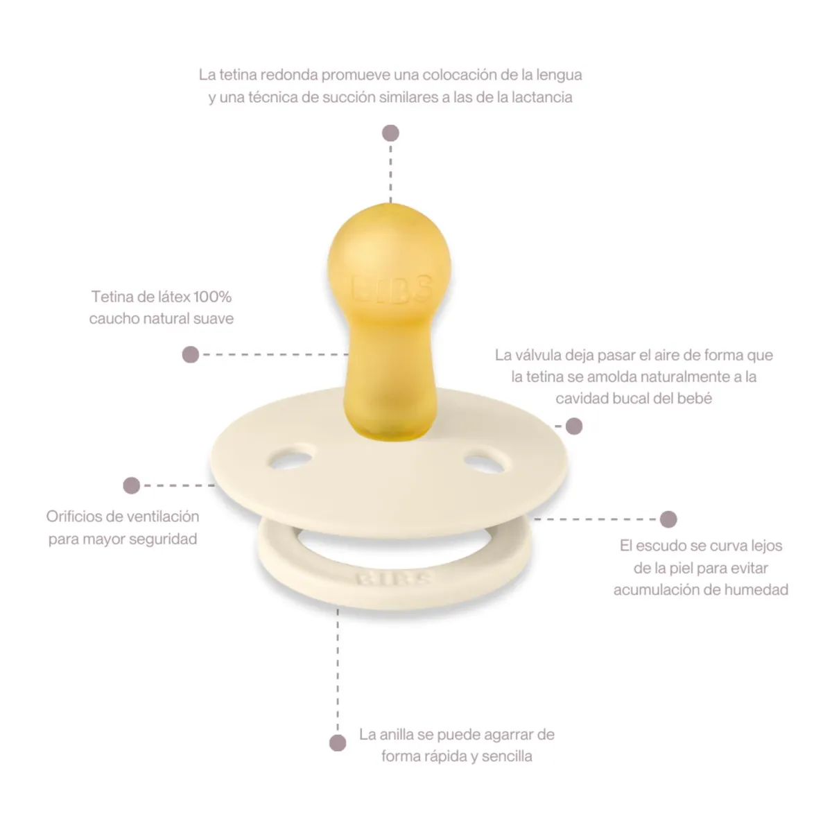 BIBS - Chupón para Bebé x2 und Ivory/Blush