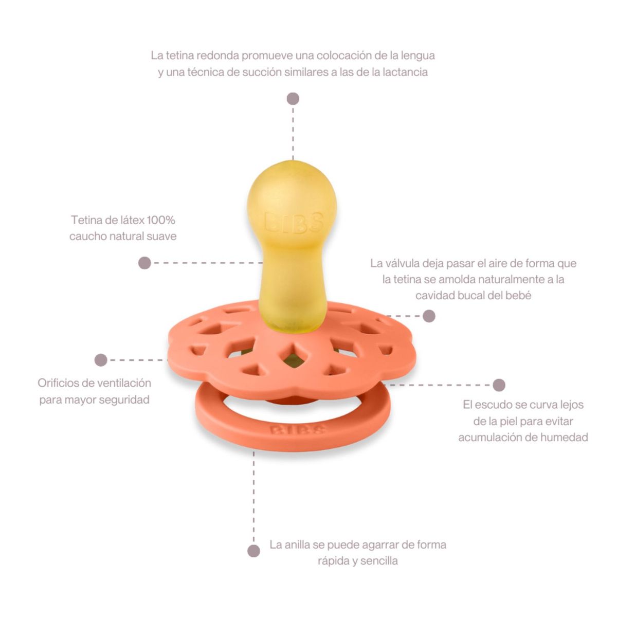 BIBS - Chupon para Bebe x2und Boheme Papaya