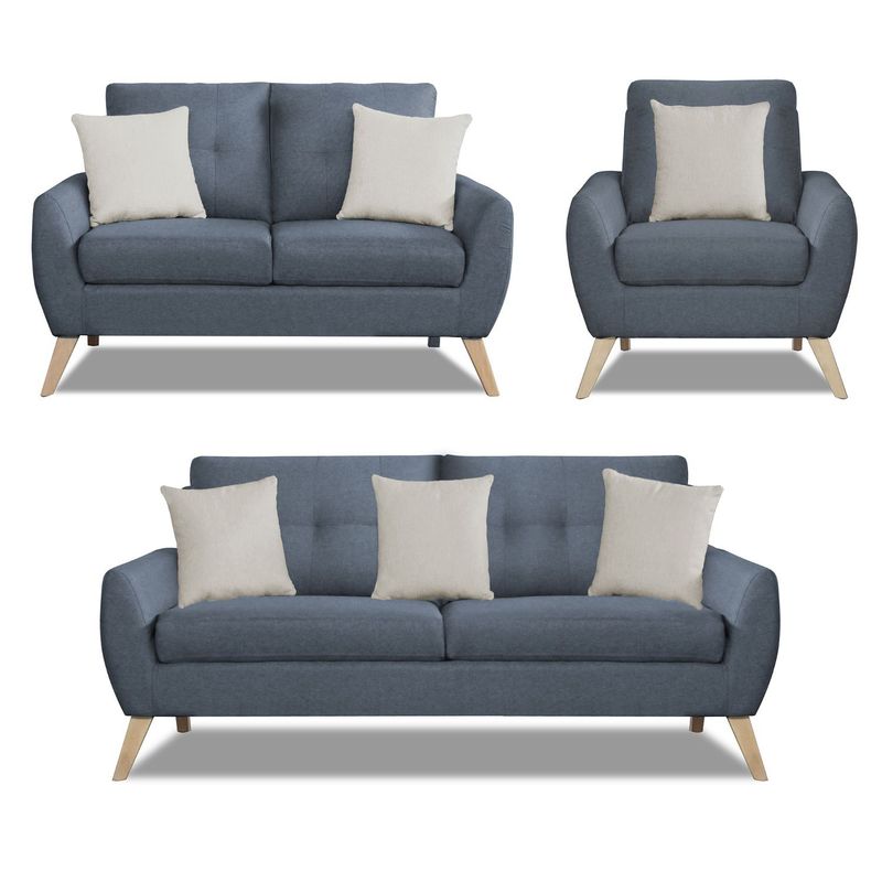 MICA - Juego De Sala Estefania 3-2-1 Cuerpos Con Cojines