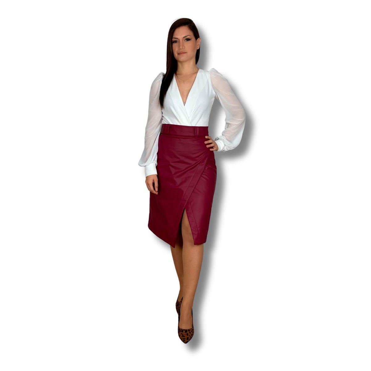 TULULA - Falda Cuerina Mujer Tulula