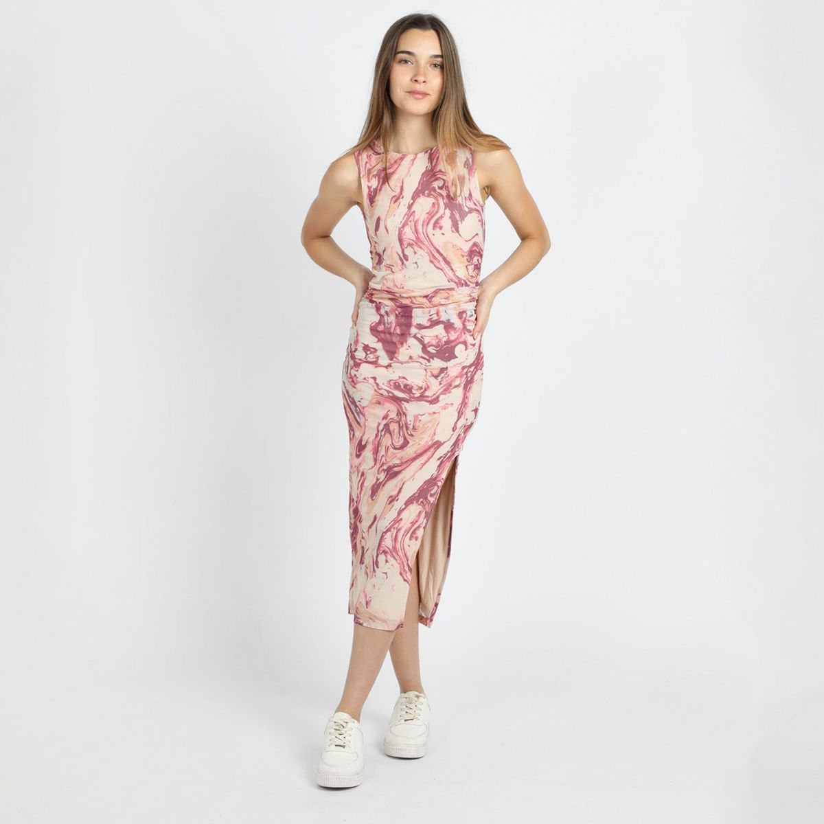 SYBILLA - Vestido Mesh Abertura Mujer Sybilla