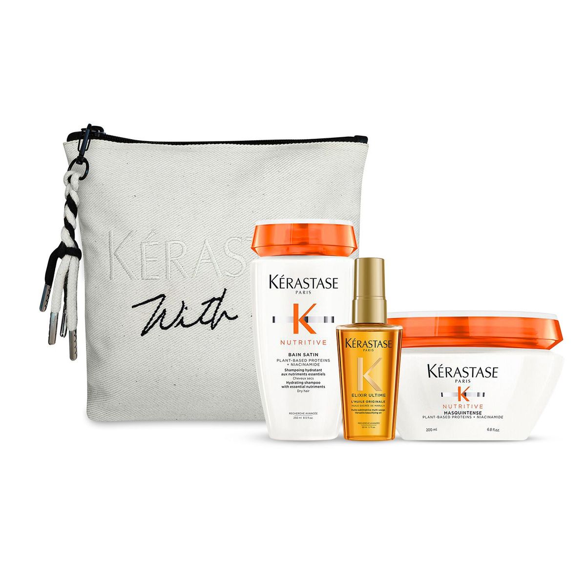 KERASTASE - Pack Nutritive Para Cabello Seco (baño 250ml + Mascarilla 200ml + Ts Sérum Elixir Ultime 50ml)
