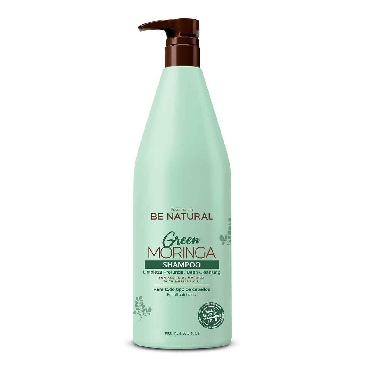 BE NATURAL - Shampoo Limpieza Profunda Green Moringa 1 Litro Be Natural