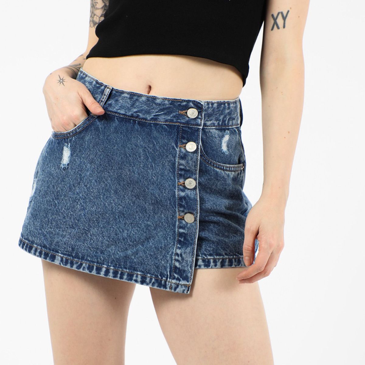 DENIMLAB - Falda Short Jean Mujer Denimlab