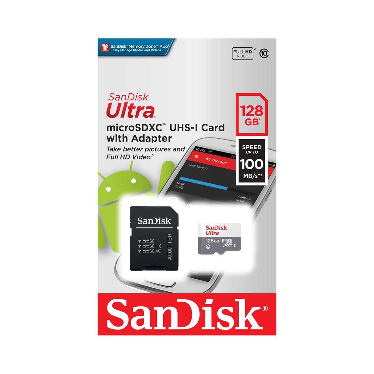 SANDISK - Ultra Micro Sd W/adapter 128gb