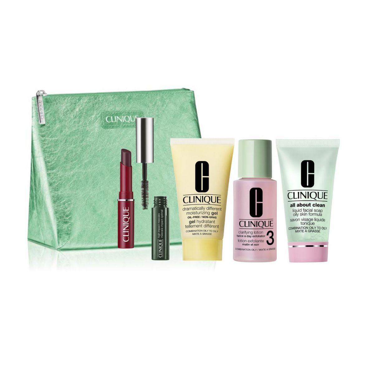 CLINIQUE - Set De 3 Pasos Para Piel Mixta A Grasa + Maquillaje
