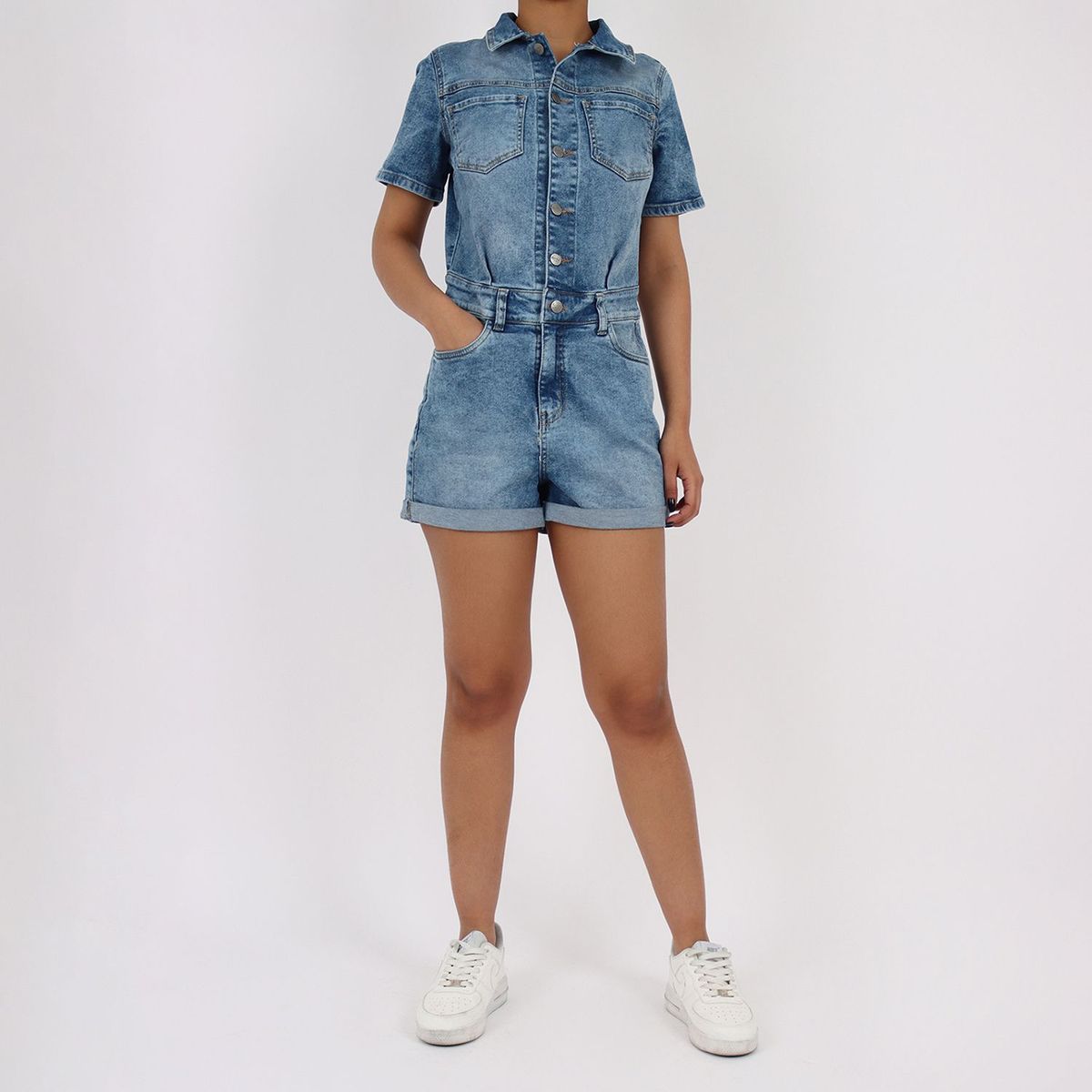 KAYRA POBLET - Enterizo Short Jean Mujer Kayra Poblet