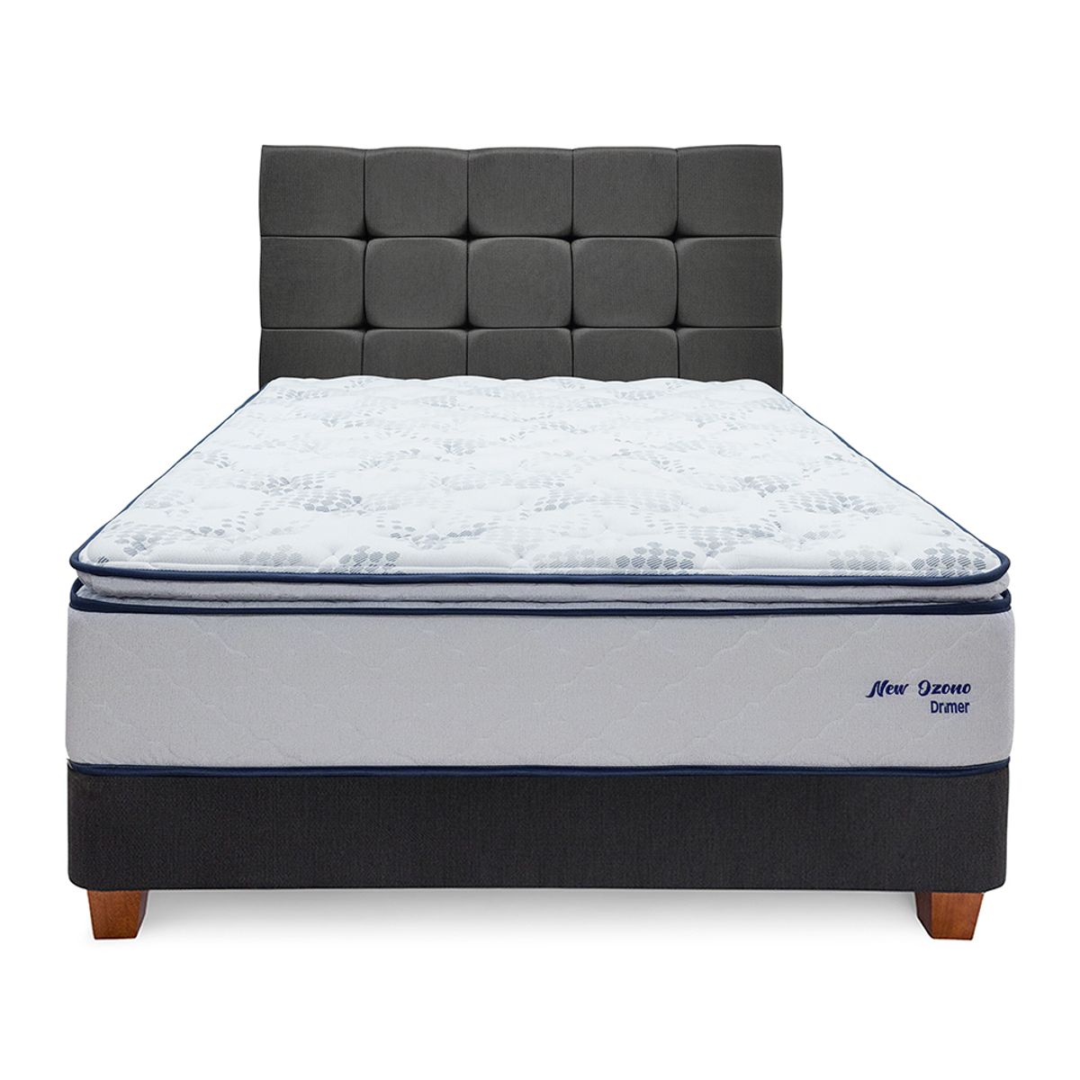DRIMER - Dormitorio New Ozono Queen Cuadros Gris