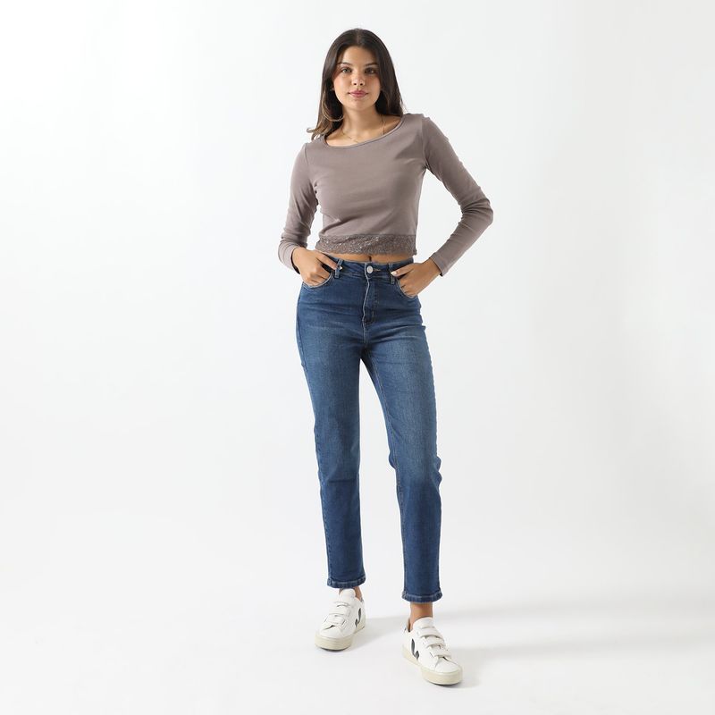 SYBILLA - Jean Mom Tiro Alto Mujer Sybilla