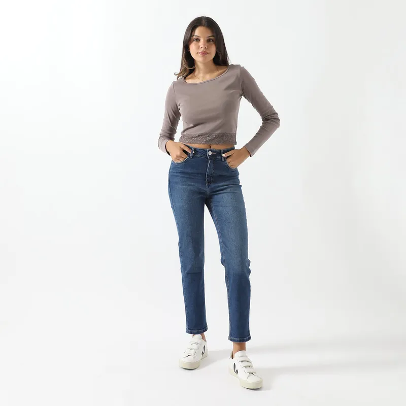 SYBILLA - Jean Mom Tiro Alto Mujer Sybilla