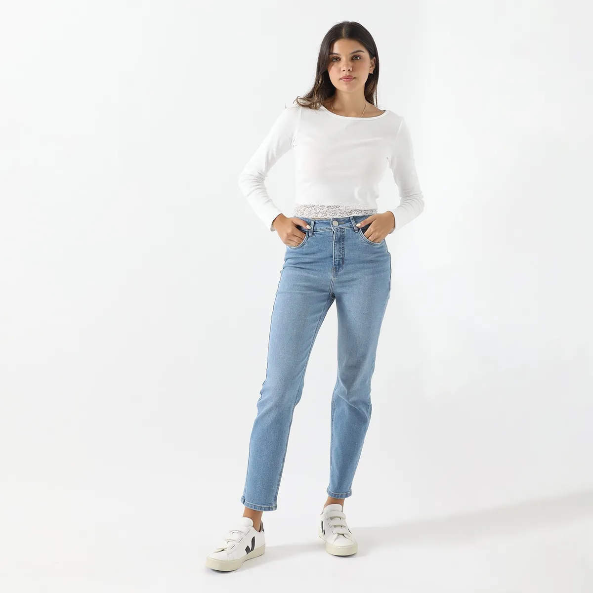 SYBILLA - Jean Mom Tiro Alto Mujer Sybilla