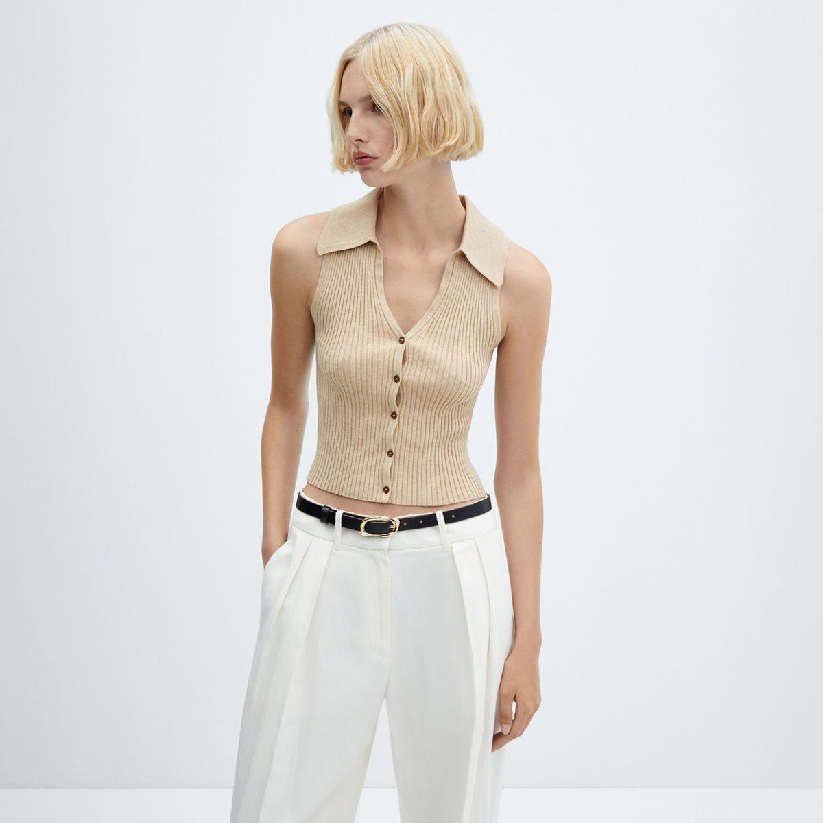 MANGO - Chaleco Casual Mujer Mango