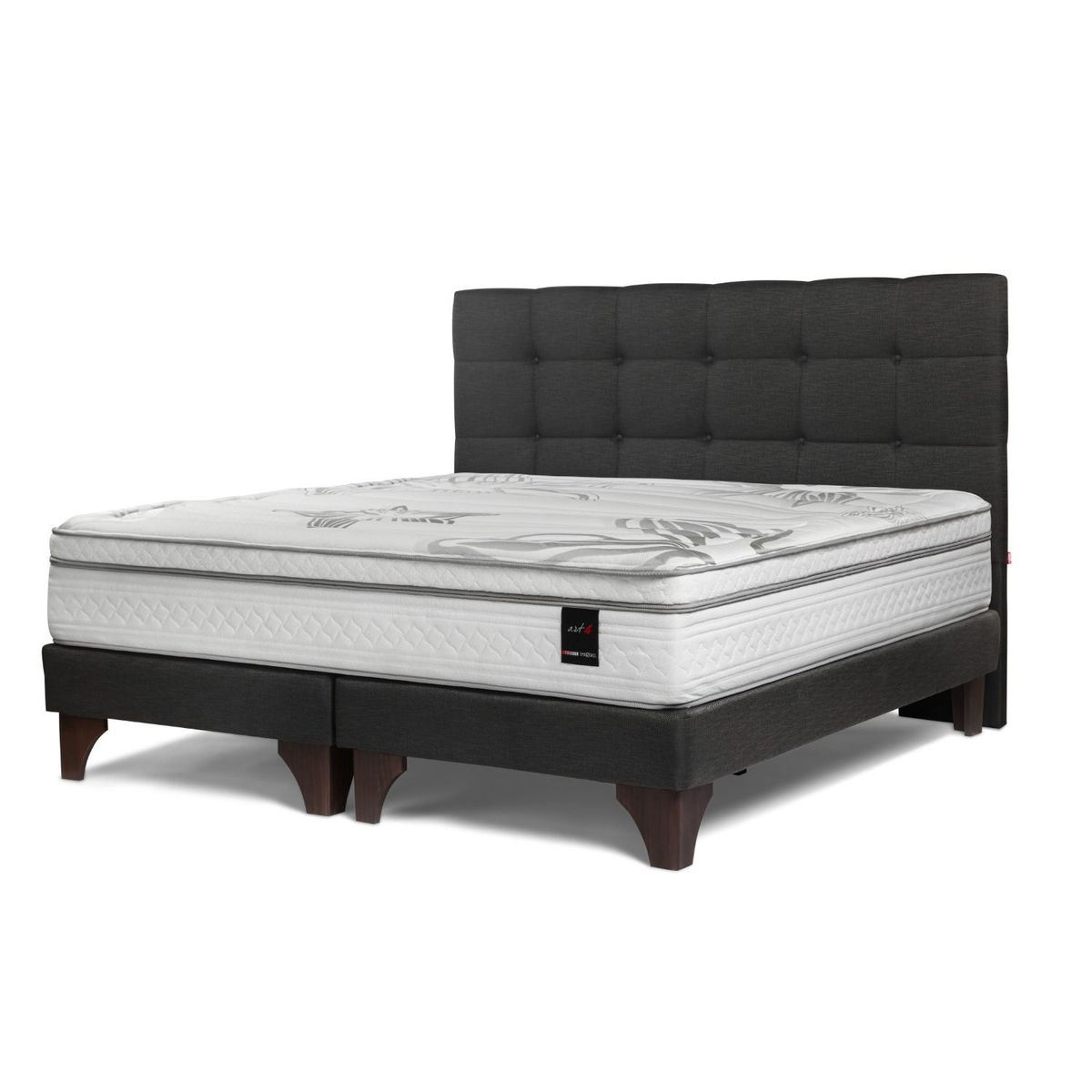 ROSEN - Dormitorio Europeo Art 4 Issey Grafito King + 2 Veladores
