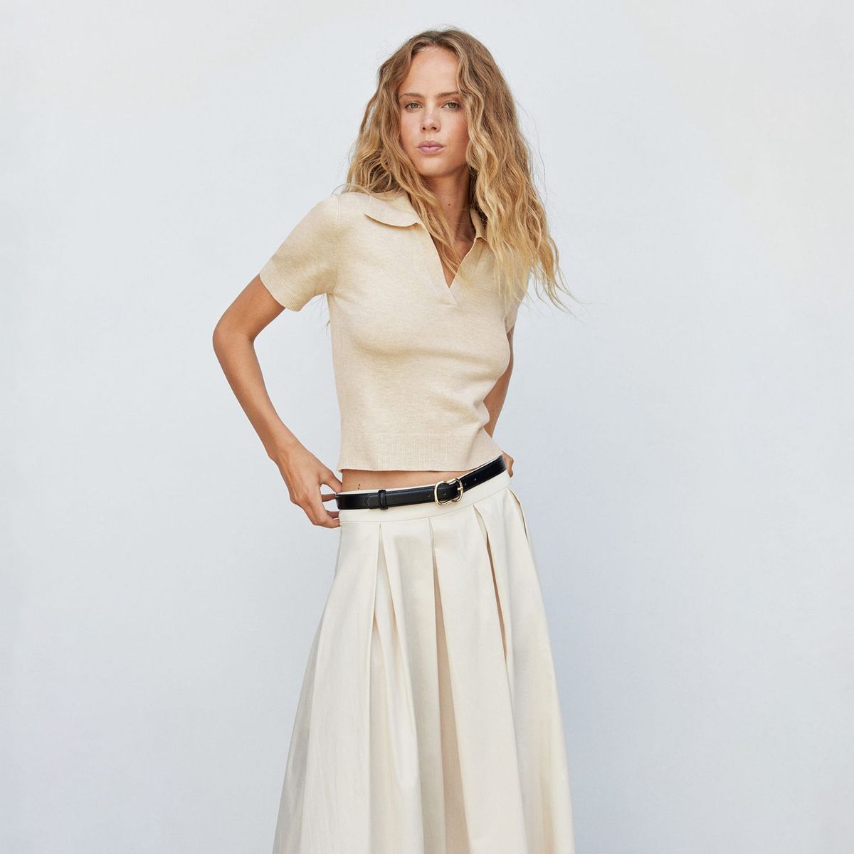 MANGO - Chompa Manga Corta Mujer Mango