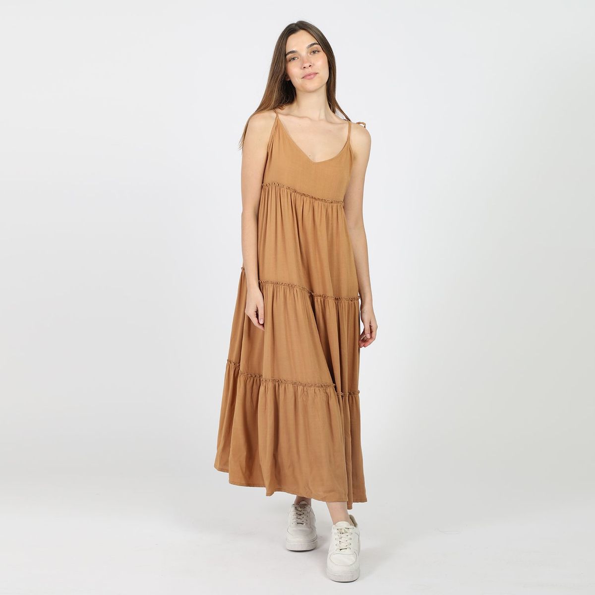 SYBILLA - Vestido Largo Lino Mujer Sybilla