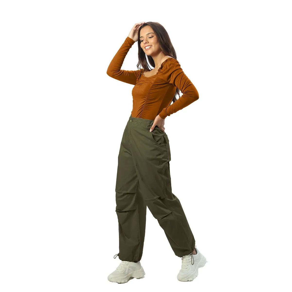 FORDAN JEANS - Pantalón Parachute Mujer Fordan